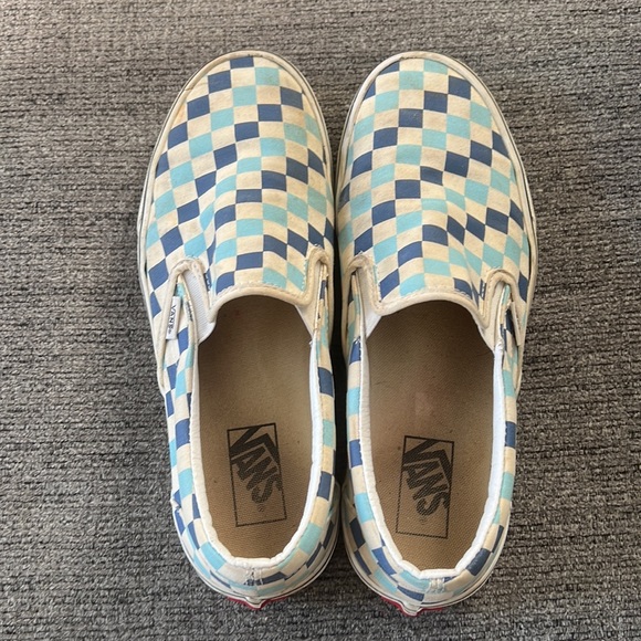Blue checkered Vans 9.5 - Picture 2 of 4